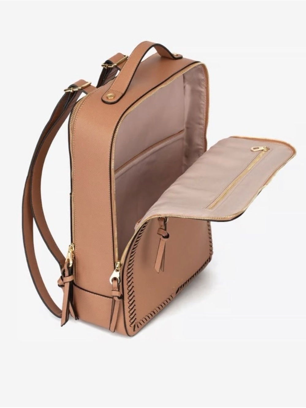 Calpak laptop Backpack in Caramel - Picture 3 of 12